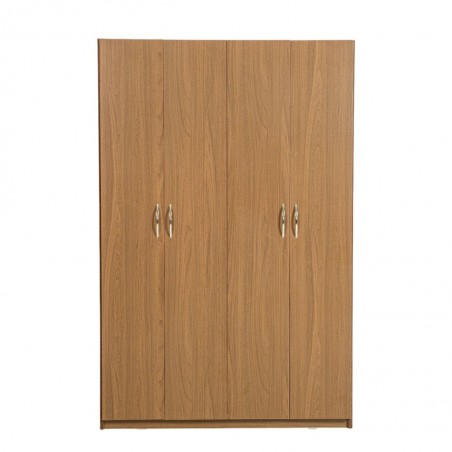 Brazilia Wardrobe 4 Doors Dark Teak Hydrofuge Particle Board