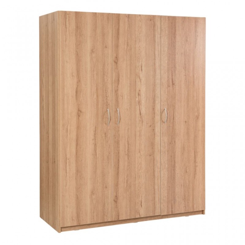 Elsa Wardrobe 3 Doors With Hanger MDF Red Oak