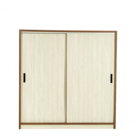 Barcelona Sliding Wardrobe Dark Walnut & Ash Grey