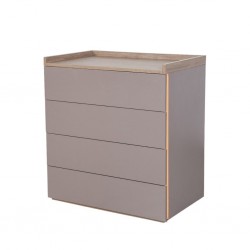 Garnelia Chest of Drawers Relic Oak & Smoky With LED Light In MDF/Particle Board