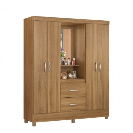 Capelinha Wardrobe  4 Drs & 2 Drawers Almond Touch With Mirror