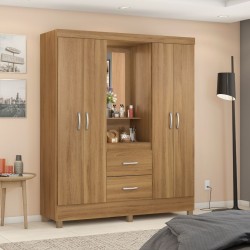 Capelinha Wardrobe  4 Drs & 2 Drawers Almond Touch With Mirror