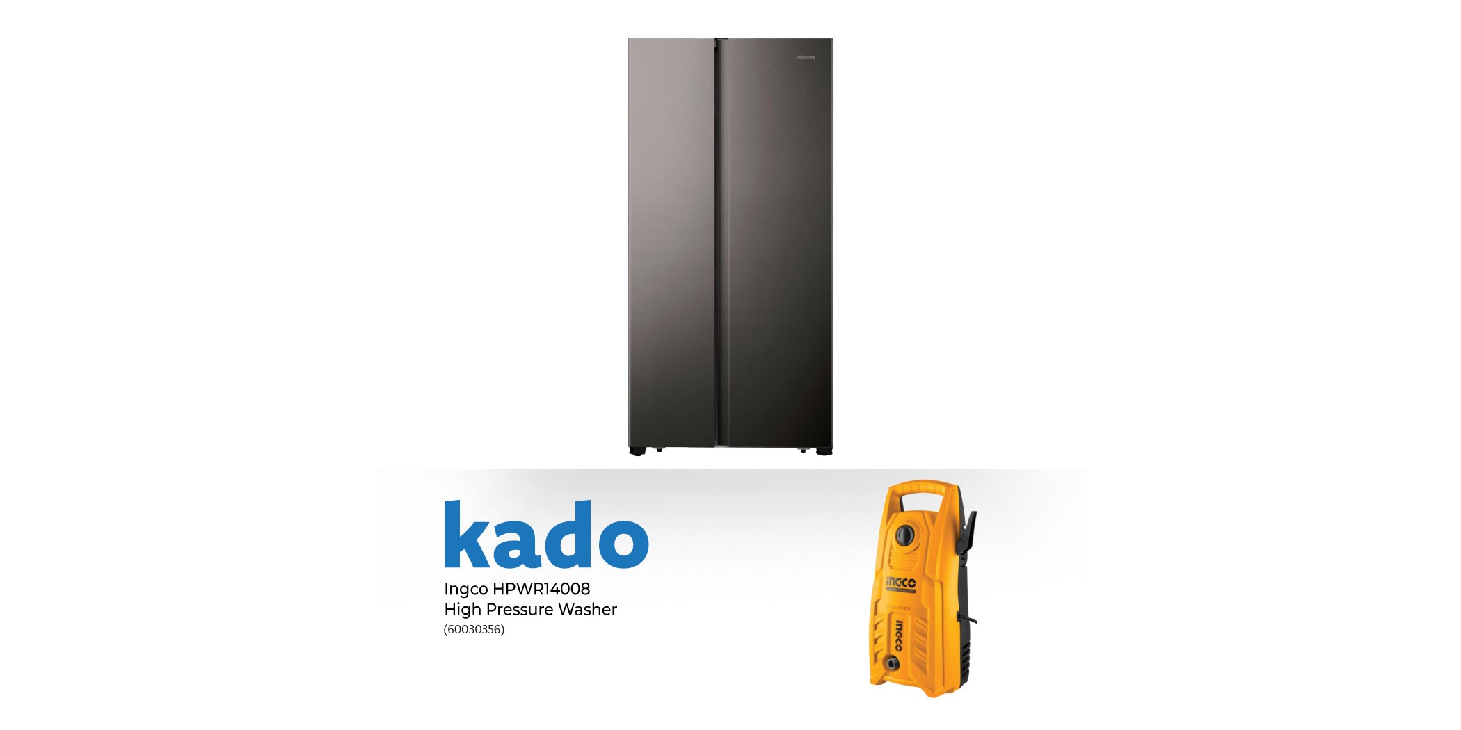 Hisense RS677N4FSF Refrigerator & Free Ingco HPWR14008 130Bars High Pressure Cleaner 18MW