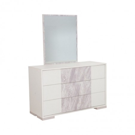 Sofia Chest of Drawers Gold Marble And White