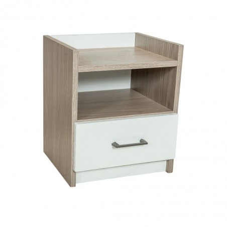 Latonia Night Table Gouache & White