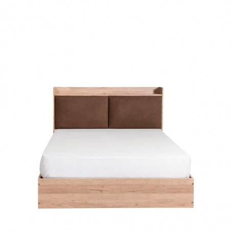 Diamond Bed 160x200 cm Upholstered MDF Red Oak