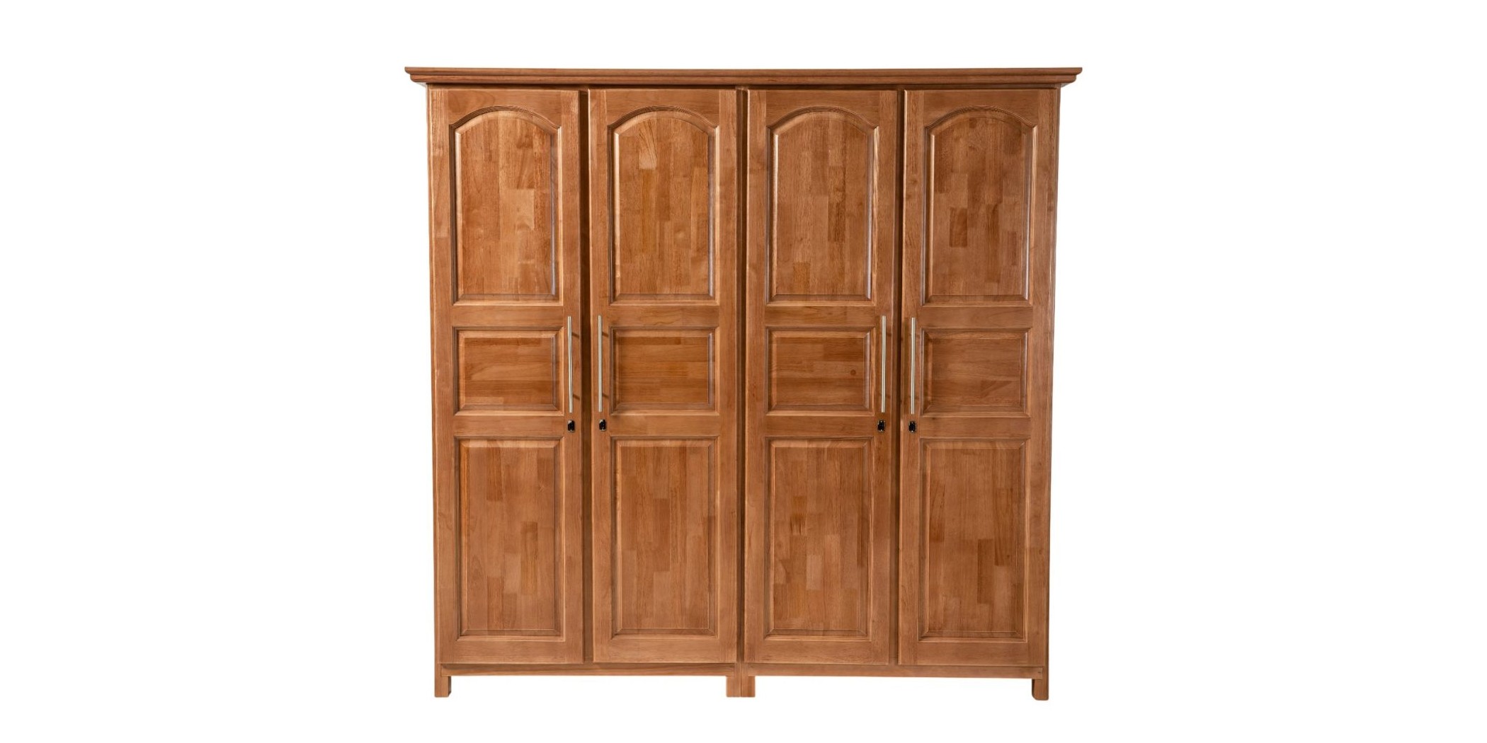 Deluxe Wardrobe 4 Doors Rubberwood