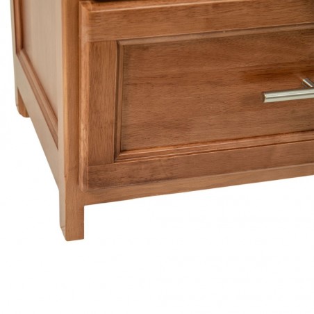 Deluxe Dressing Table With 3 Drawers And Pouf Rubberwood