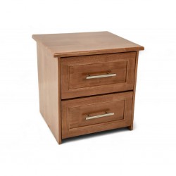 Deluxe Night Table With 2 Drawers Rubberwood