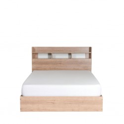 Sapphire Bed 160x200 cm With Shelves MDF Red Oak