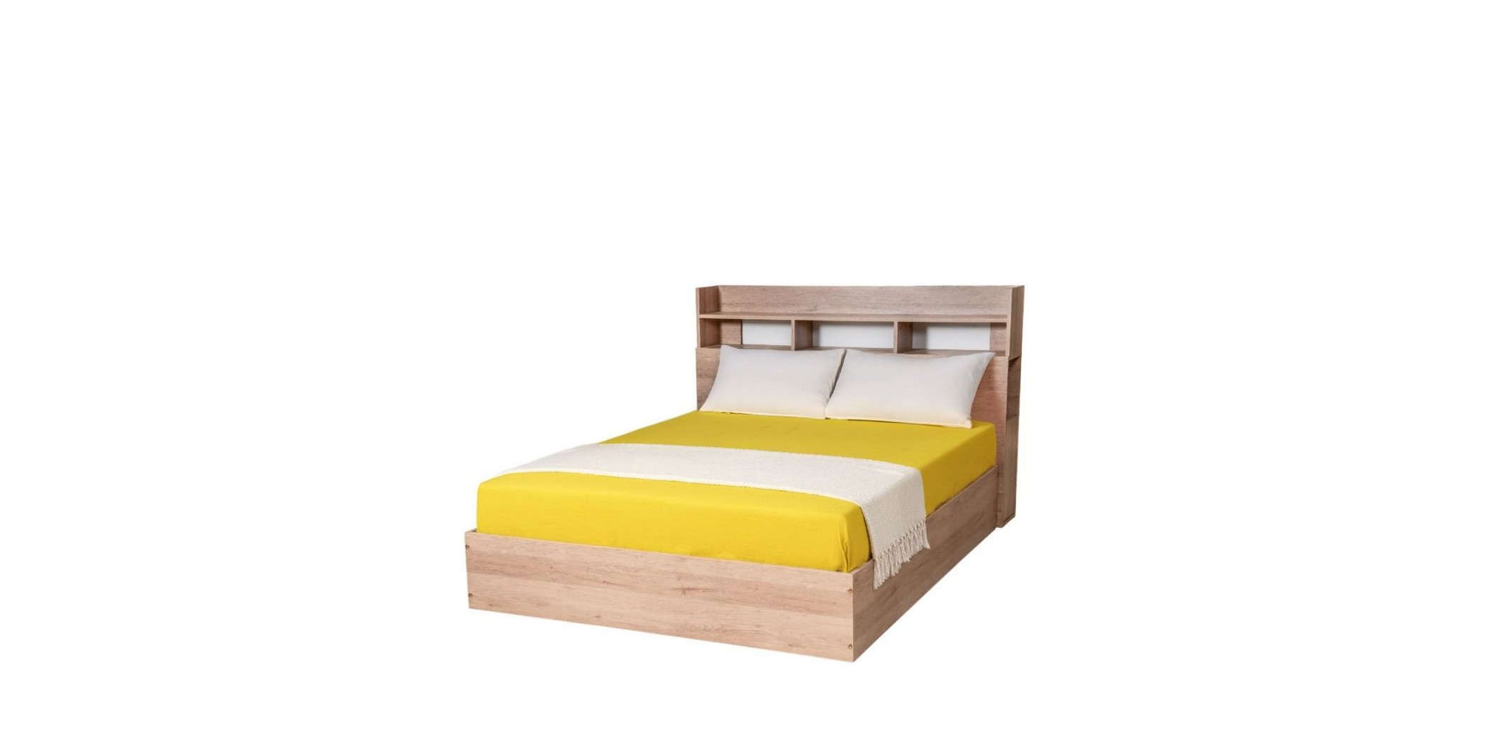 Sapphire Bed 160x200 cm With Shelves MDF Red Oak