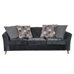 Urban 3 Seater Chaise In Grey Fabric