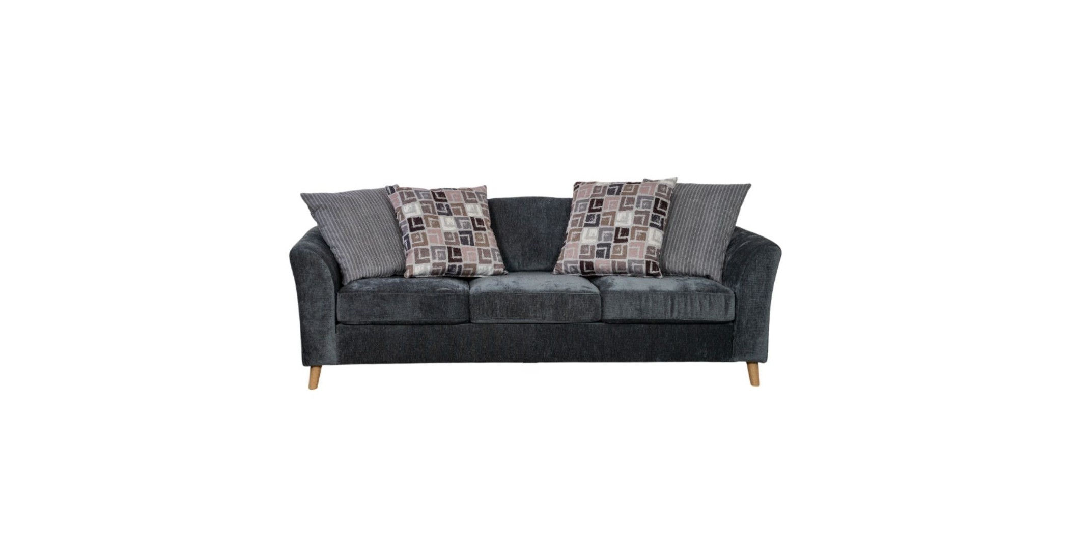 Urban 3 Seater Chaise In Grey Fabric