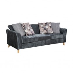 Urban 3 Seater Chaise In Grey Fabric