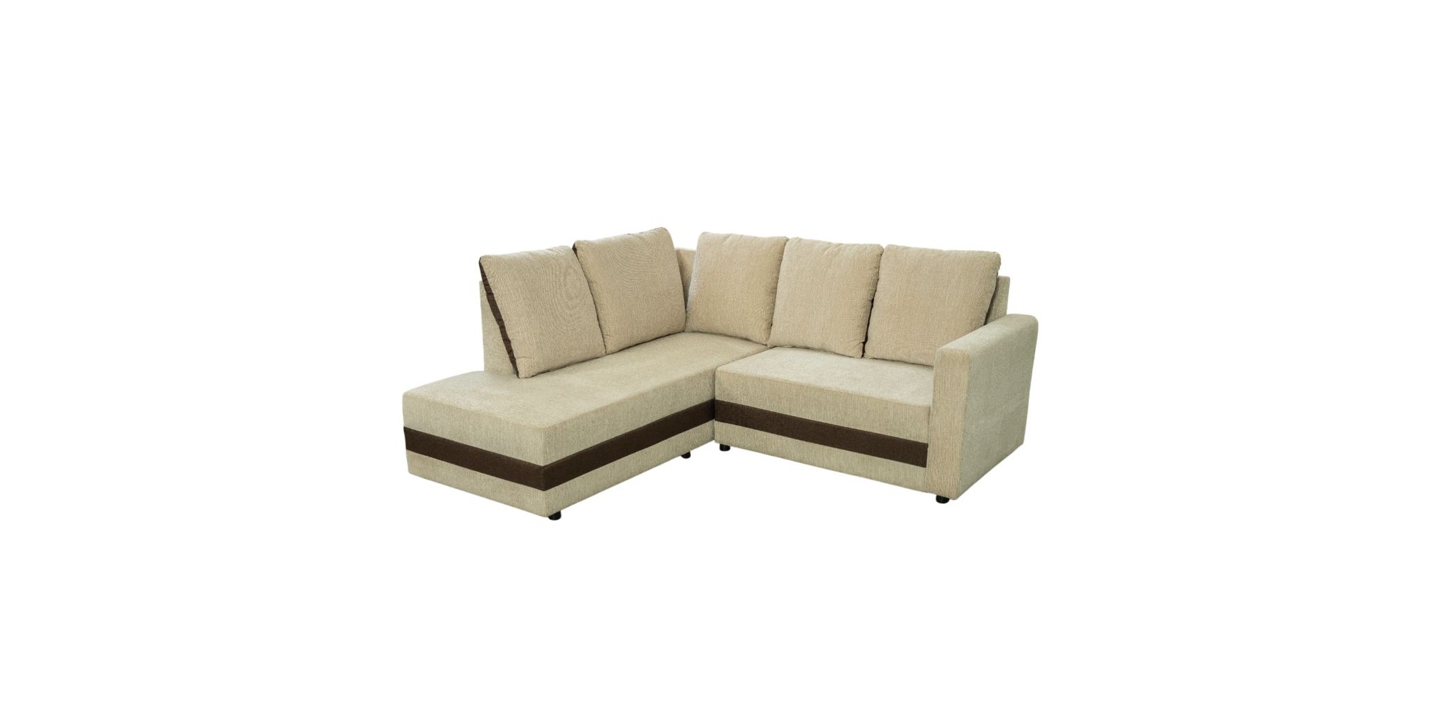 Oslo LHF Chaise + RHF 2 Seater Beige Fab