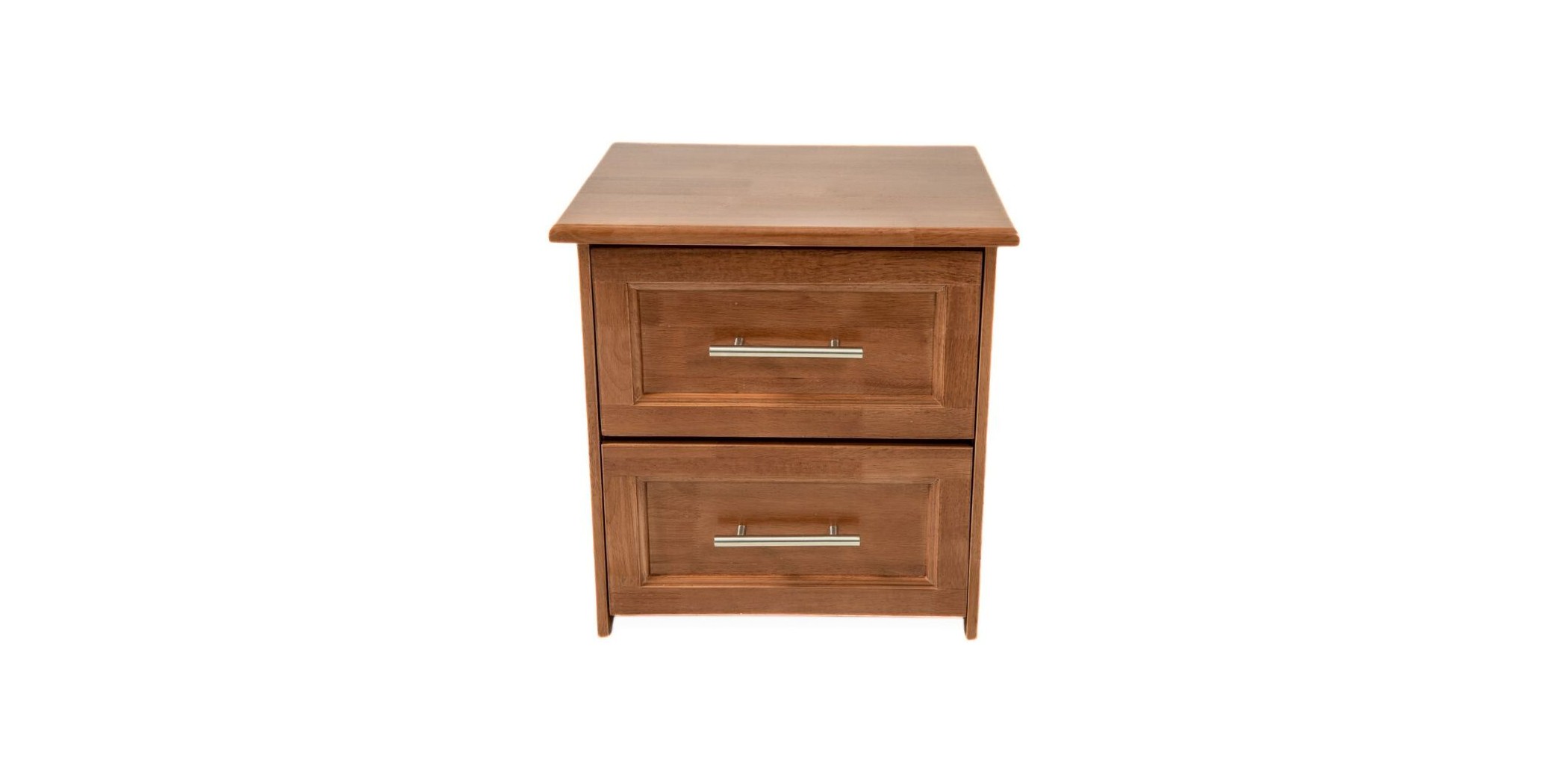Deluxe Night Table With 2 Drawers Rubberwood