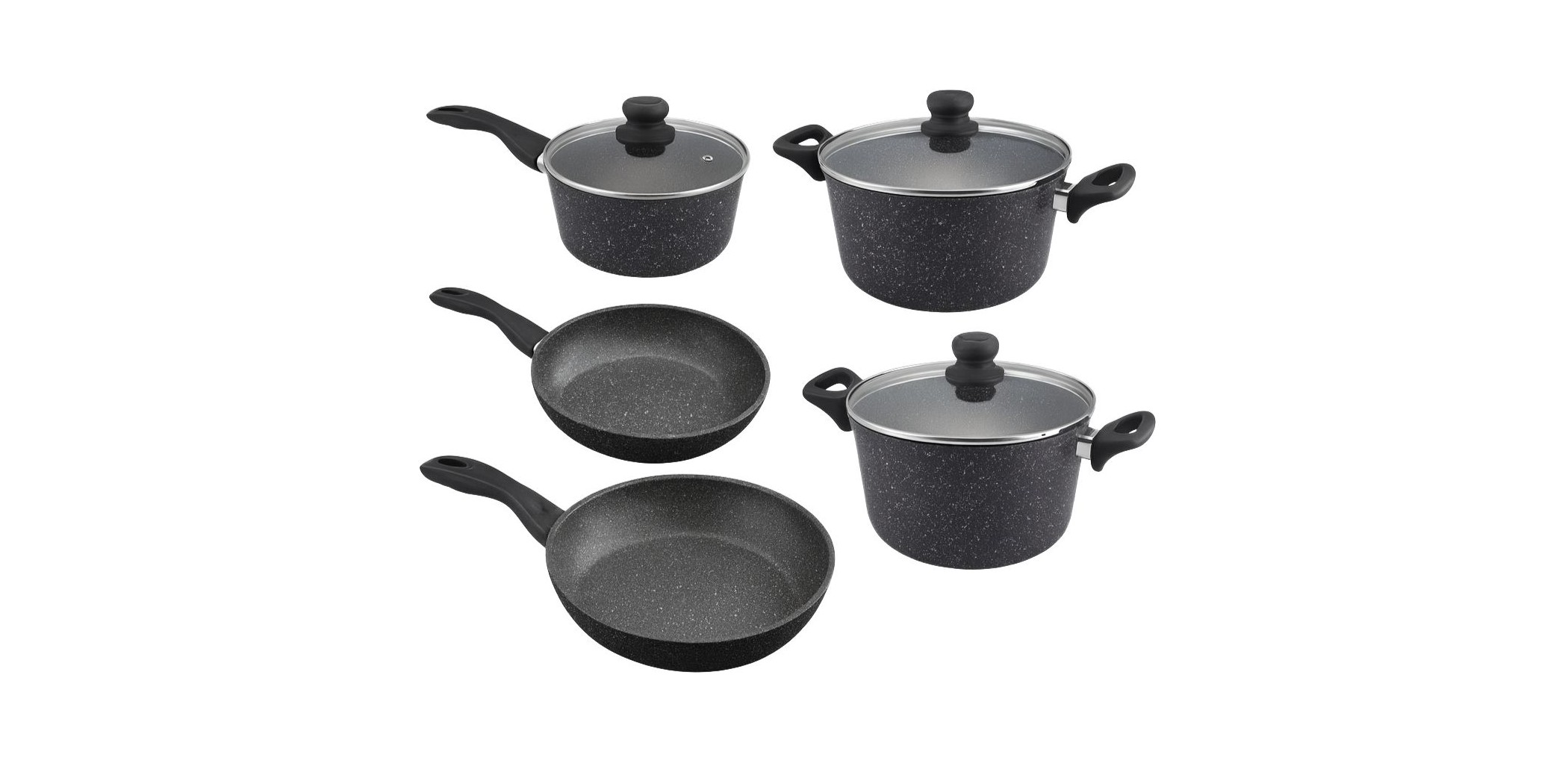 Westinghouse WCCS000908AMBB 8pcs Forged Aluminum Induction Black Marble finish Cookware Set