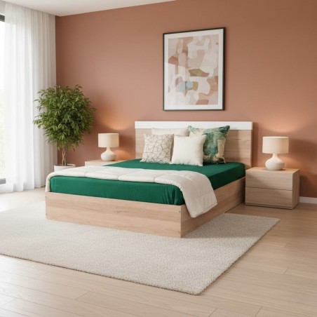 Ruby Bed 160x200 cm MDF Red Oak