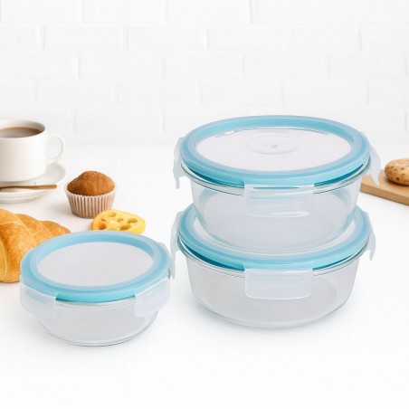 Westinghouse WCFC003606A 3pcs Round Glass Food Container Set