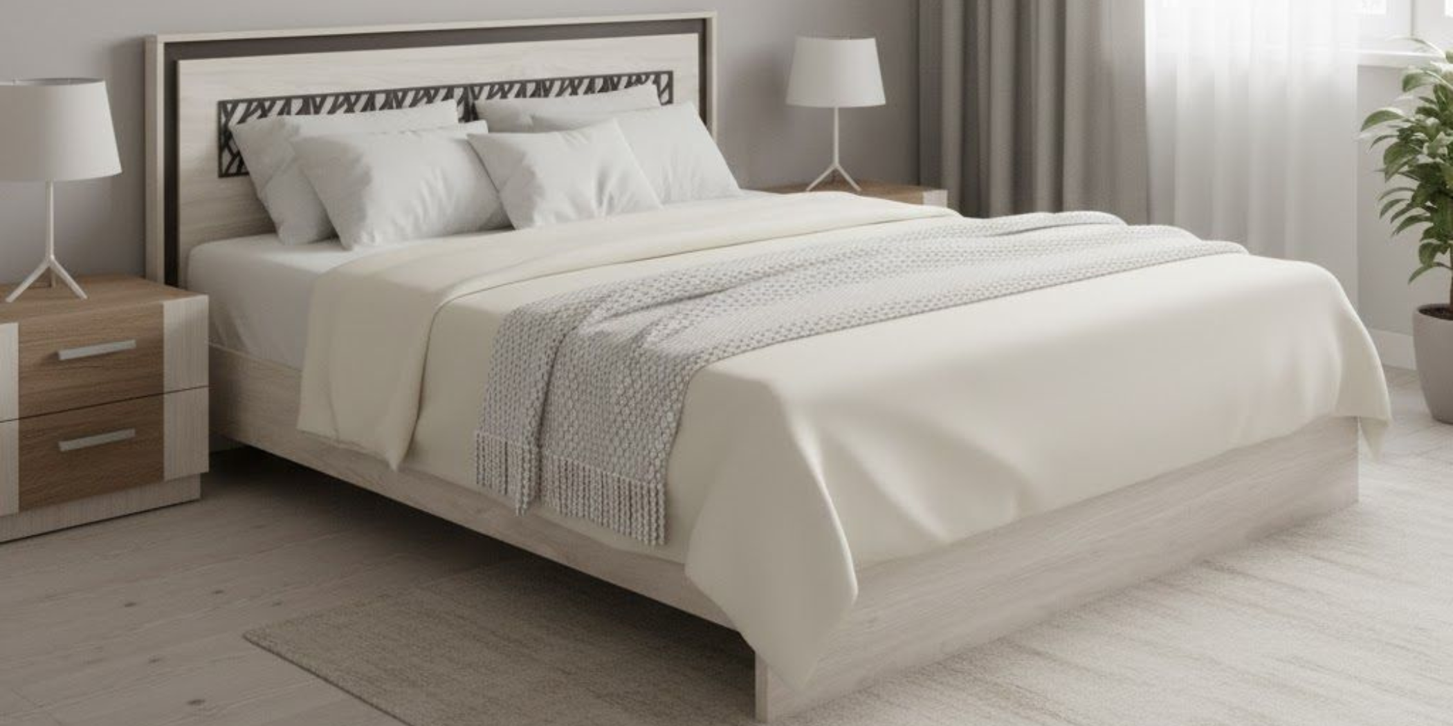 Ezra Bed 180x200 cm Larix Black Particle Board