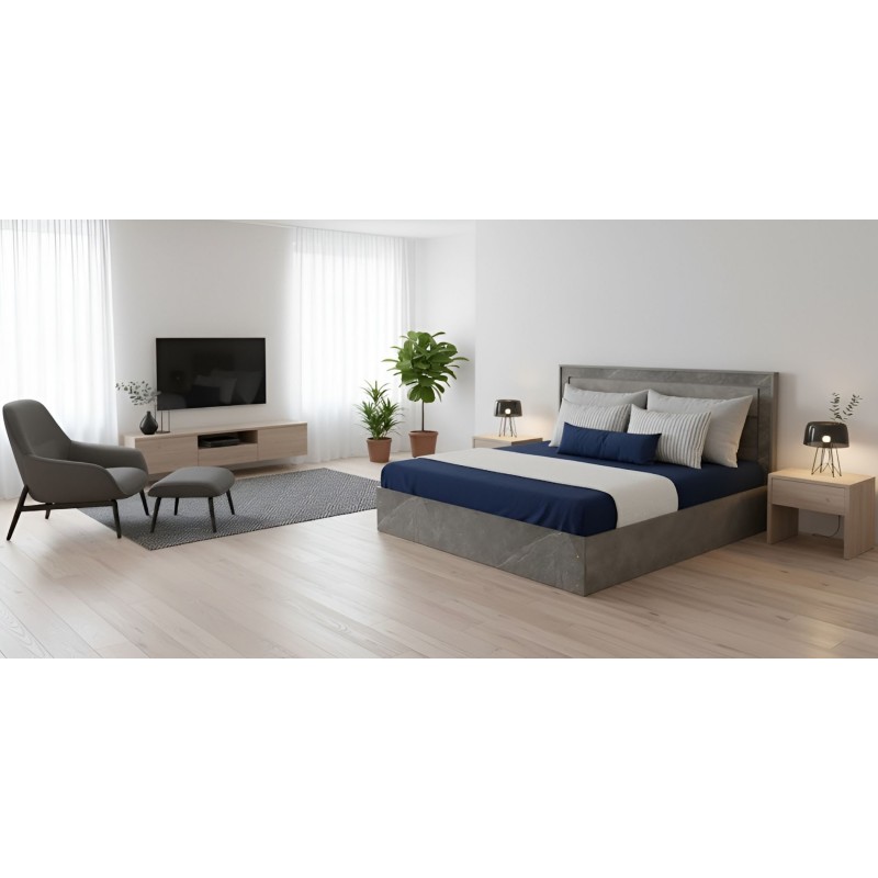 Dreamscape Bed 180x200 cm Dark Ash Glossy & Light Ash