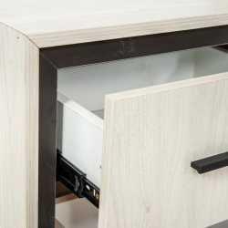 Ezra Night Table Larix Black Particle Board