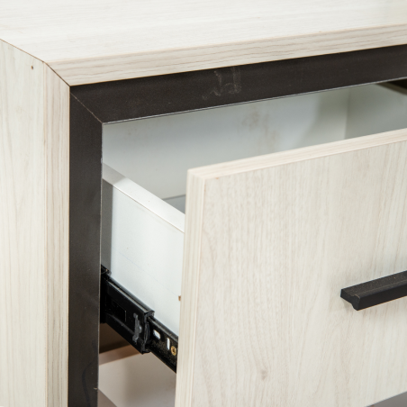 Ezra Night Table Larix Black Particle Board