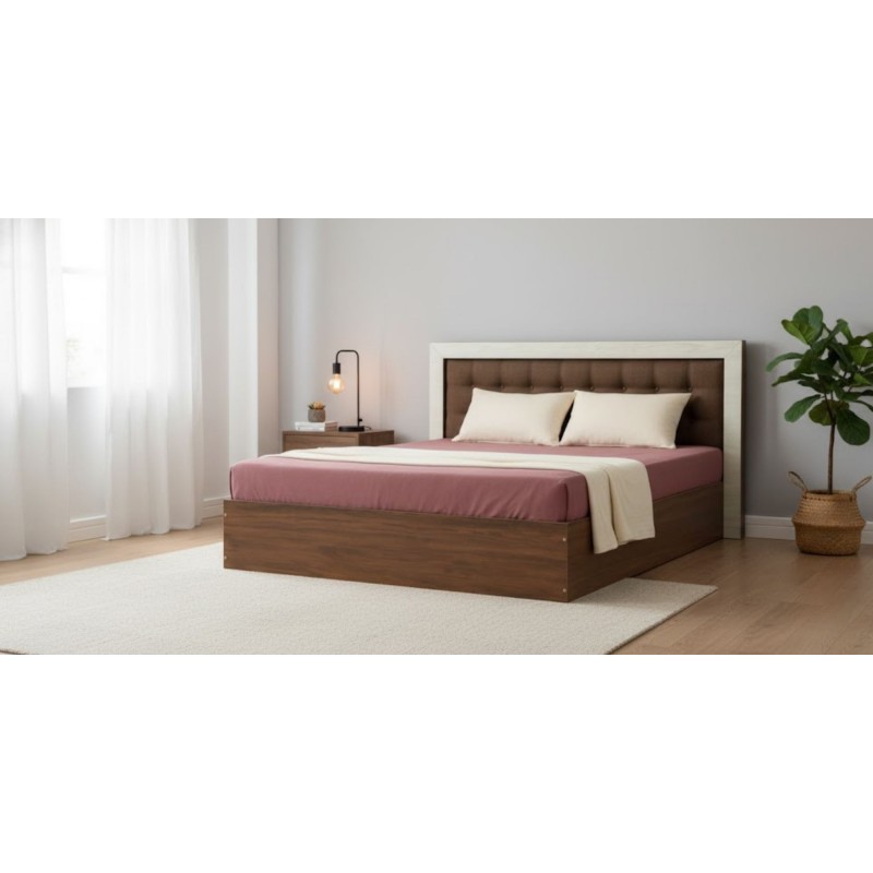 Barcelona Bed 160x200 cm Dark Walnut & Ash Grey