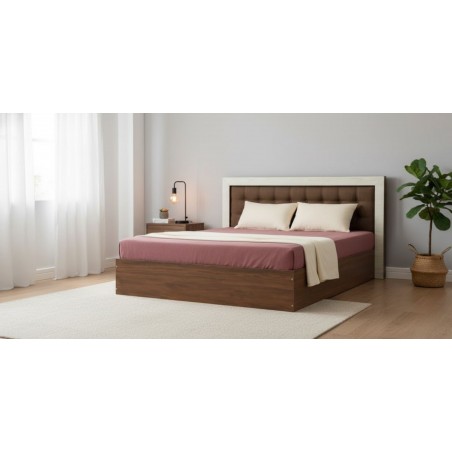 Barcelona Bed 160x200 cm Dark Walnut & Ash Grey