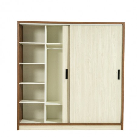 Barcelona Sliding Wardrobe Dark Walnut & Ash Grey