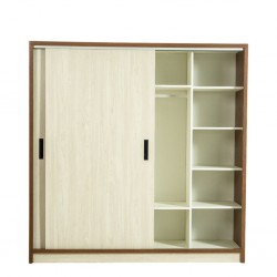 Barcelona Sliding Wardrobe Dark Walnut & Ash Grey