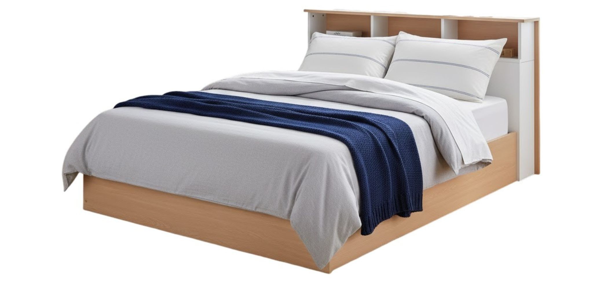 Capella Bed 150x190 cm White & Oak