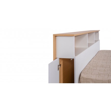 Capella Bed 150x190 cm White & Oak