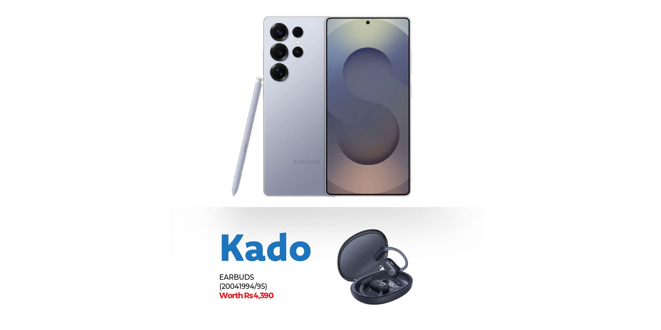 Samsung Galaxy S25 Ultra Titanium Silverblue & Free Baseus Eli Sport 1 Open-Ear Tws Earbuds