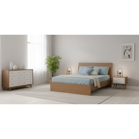 Brazilia Bed 150x190 cm Dark Teak Hydrofuge Particle Board