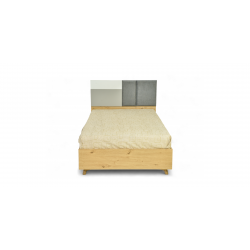Sandy Bed 107x190 cm Oak, White & Grey