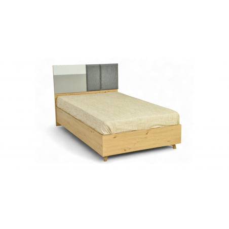 Sandy Bed 107x190 cm Oak, White & Grey