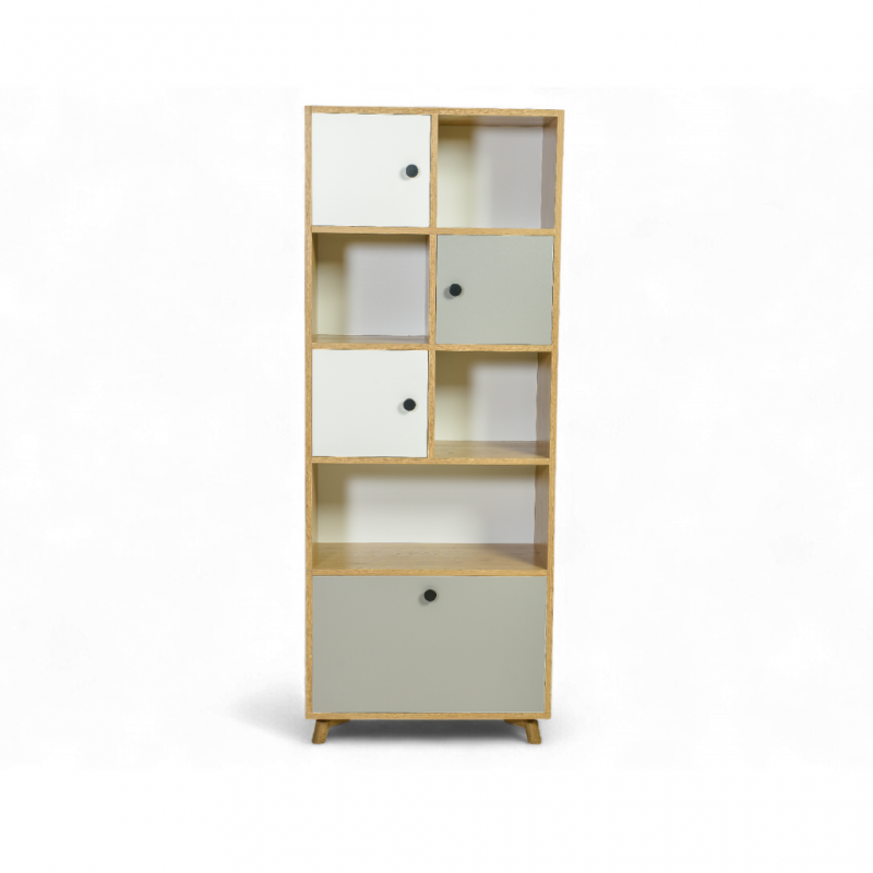 Sandy Bookshelf Oak, White & Grey