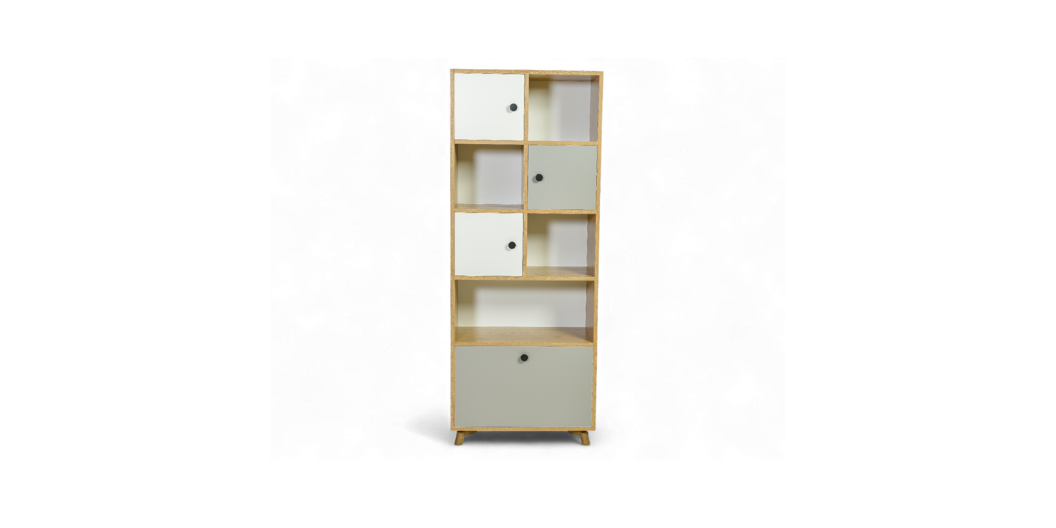 Sandy Bookshelf Oak, White & Grey