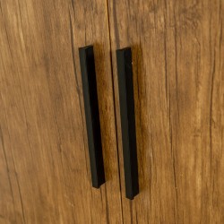 Vecelo Wardrobe 5 Doors & 3 Drawers Opera Walnut & Black