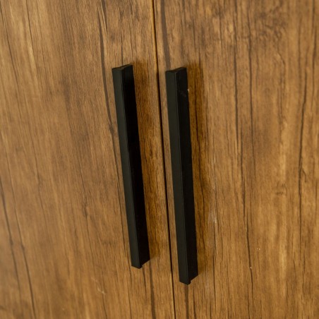 Vecelo Wardrobe 5 Doors & 3 Drawers Opera Walnut & Black