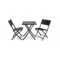Panama Table & 2 Chairs Black