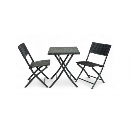 Panama Table & 2 Chairs Black