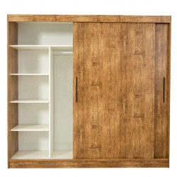 Chanelle Wardrobe 2 Doors Sliding Opera Walnut MDF