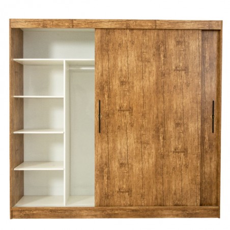 Chanelle Wardrobe 2 Doors Sliding Opera Walnut MDF
