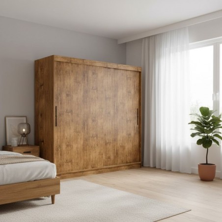 Chanelle Wardrobe 2 Doors Sliding Opera Walnut MDF