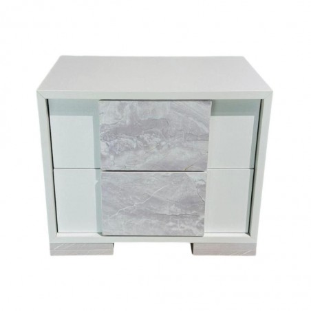 Sofia Night Table Marble Grey And White