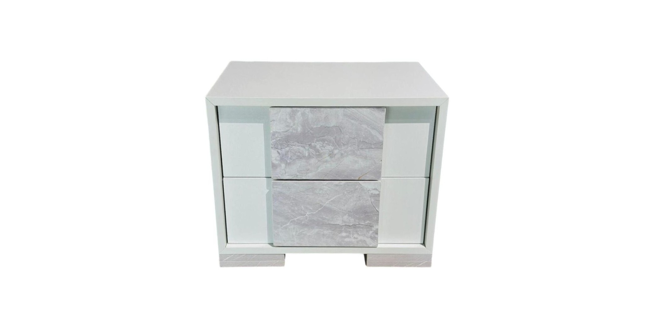 Sofia Night Table Marble Grey And White