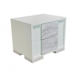 Sofia Night Table Marble Grey And White