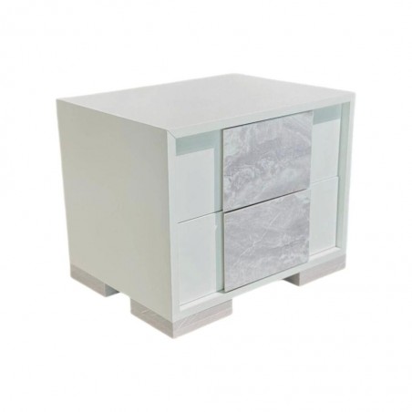 Sofia Night Table Marble Grey And White